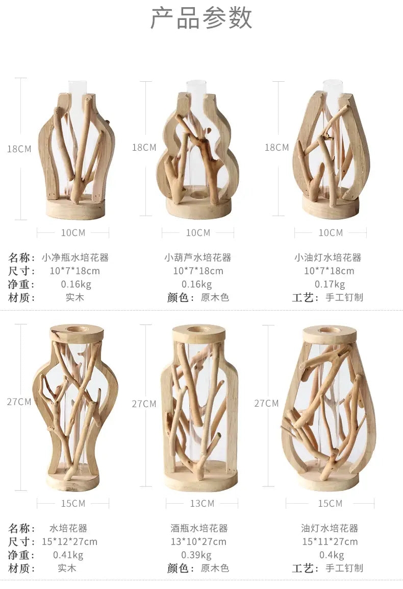 Handcrafted Wooden Vase for Creative Home Decor