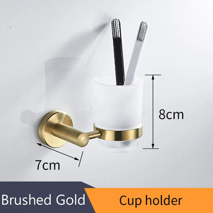 DecorBites™ Golden Swan Bath Hardware Set: Towel Rack, Toilet Paper Holder, Tissue Roll Holder