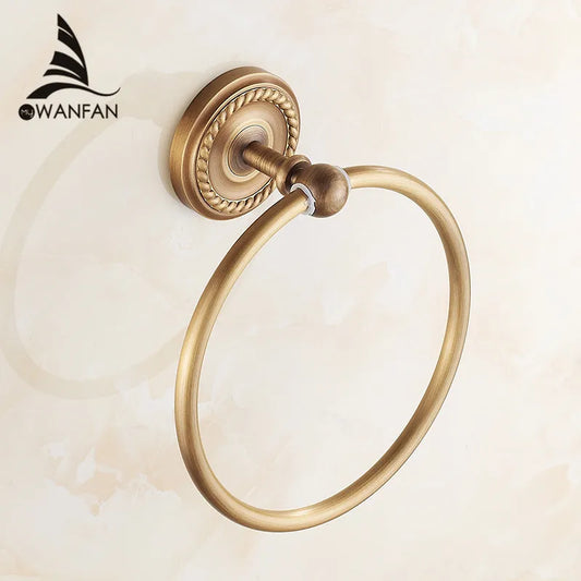 حامل مناشف الحمام DecorBites™ المصنوع من النحاس العتيق والمثبت على الحائط