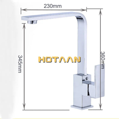 DecorBites™ Brass Square Swivel Kitchen Faucet Mixer for Sink