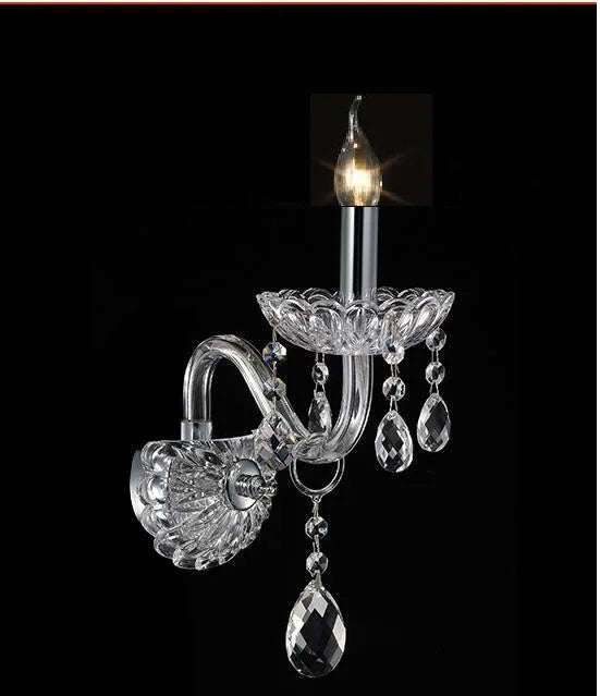 DecorBites™ Crystal Lamp Wall Light with LED Bulbs and Silk Fabric Lampshade