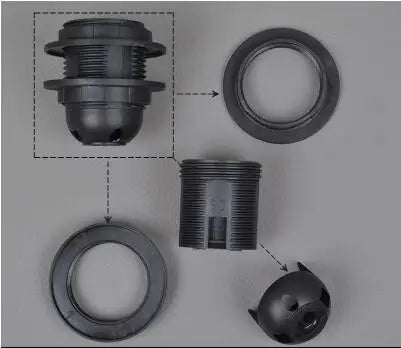 DecorBites™ E27 Lamp Bulb Holder Fitting, Black/White, 110v-220v Lighting Accessory