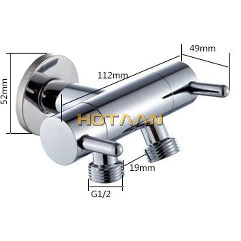 DecorBites™ Brass Chrome Wall Mount Bibcock Faucet - Cold Water Tap for Washing Machine, Toilet, Garden