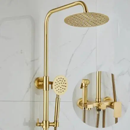 Juego de grifería para baño y ducha DecorBites™ en oro cepillado para una experiencia de lluvia de lujo