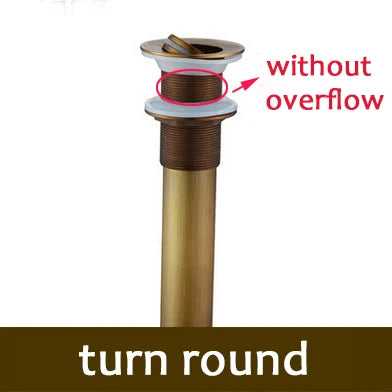 DecorBites™ Brass Bathroom Sink Pop Up Drain for Lavatory Basin - HJ-0618F