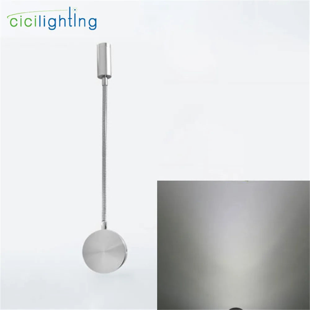 DecorBites™ 3W Flexible Gooseneck LED Wall Sconce for Bedroom Reading, Aluminum Lightning