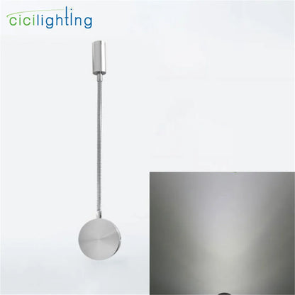 DecorBites™ 3W Flexible Gooseneck LED Wall Sconce for Bedroom Reading, Aluminum Lightning