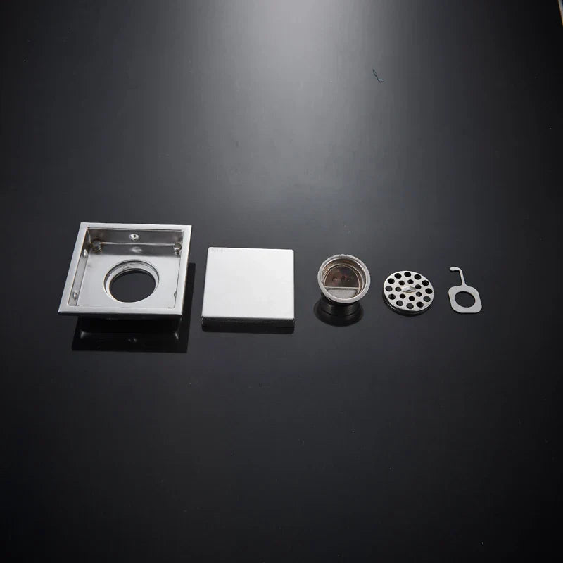 ديكوربايتس™ - غطاء مصفاة نفايات مربعة الشكل بقطر 10 سم ومصرف أرضي من النحاس العتيق