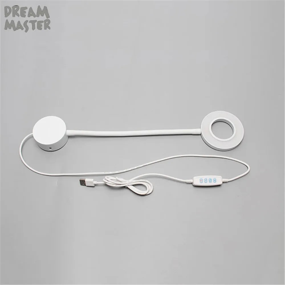DecorBites™ Dimmable LED Wall Lamp for Bedside Reading, USB Powered, Gooseneck Bedroom Light