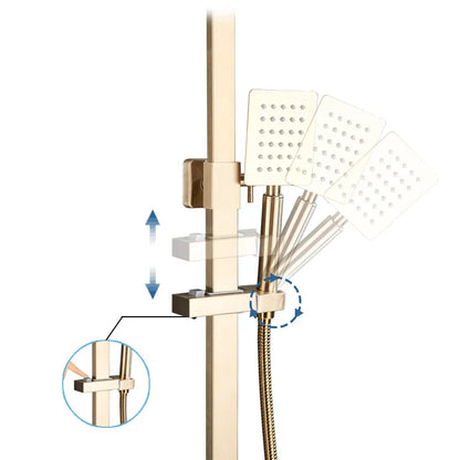 DecorBites™ Brushed Gold Rain Shower Bath Faucet Wall Mounted - Shower Set Mixer