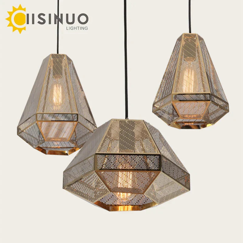 DecorBites™ LED Pyramid Pendant Lamp: Modern Diamond Drop Light for Bedroom & Restaurant