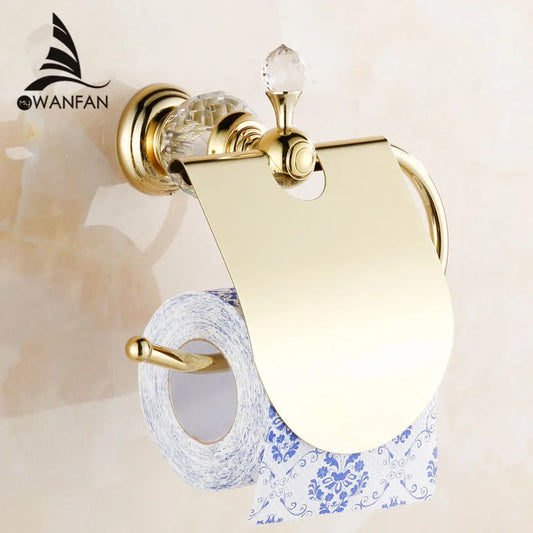 Juego de accesorios de baño DecorBites™ Crystal Brass Gold