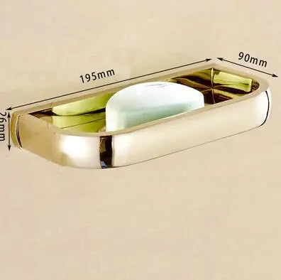 DecorBites™ Gold Bathroom Accessories Set: Towel Shelf, Towel Bar, Paper Holder, Cloth Hook