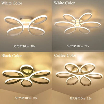 DecorBites™ LED Ceiling Lights for Home Decor, White/Black Body, Living Room Bedroom Fixture