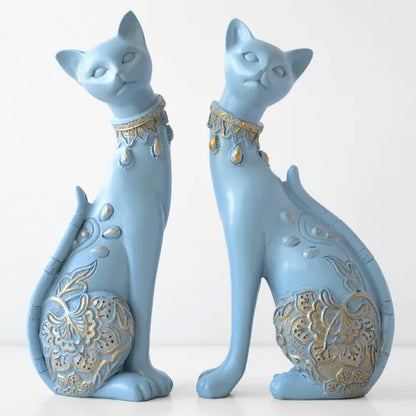 DecorBites™ Cat Statue: Decorative Resin Sculpture, Creative Home Decor, Wedding Gift