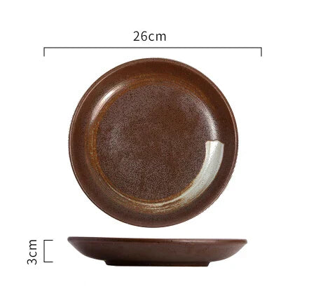 Juego de platos llanos de cerámica DecorBites™ - Diseño redondo liso, fabricado en cerámica