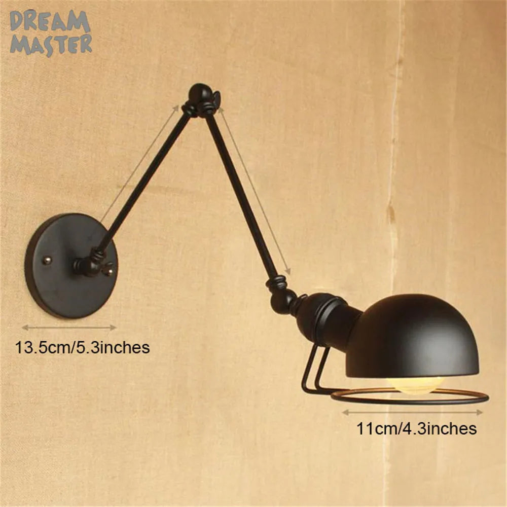 DecorBites™ Iron Swing Arm Wall Sconce Light Fixture Set for Home Bar Retro Lighting