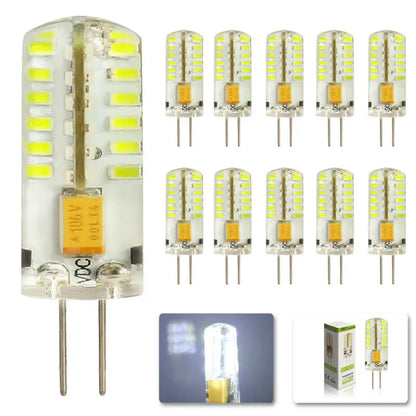 لمبة إضاءة LED سبوت G4 من DecorBites™ بقوة 4 وات - مصباح إضاءة كريستال سبوت - 10 قطع