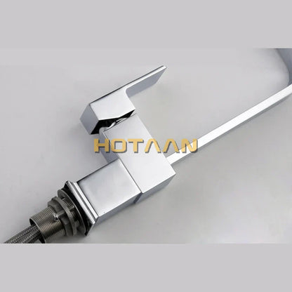 DecorBites™ Brass Square Swivel Kitchen Faucet Mixer for Sink