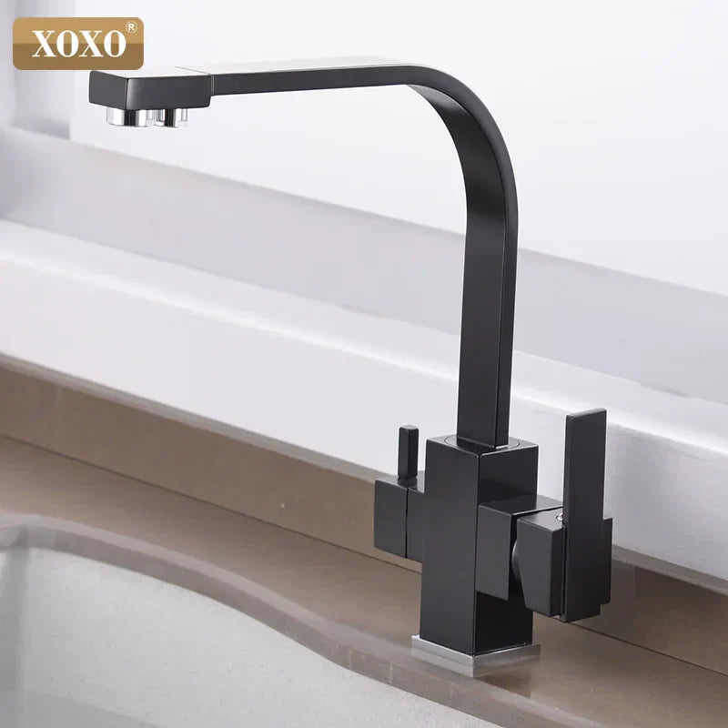 DecorBites™ Black Single Hole Kitchen Faucet Mixer Tap for Drinking Water
