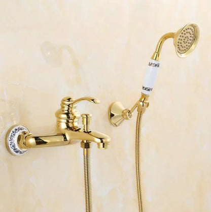 DecorBites™ Golden Rain Shower Faucet Set for Bath and Bathtub