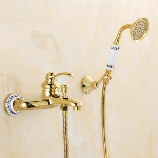 DecorBites™ Golden Rain Shower Faucet Set for Bath and Bathtub