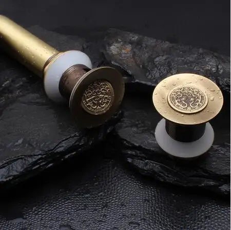 DecorBites™ Brass Bathroom Sink Push-down Pop Up Drain - High Quality Lavatory Faucet Accessories