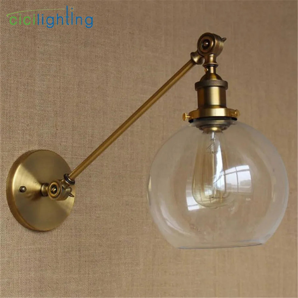 DecorBites™ Brass Copper Wall Sconce Glass Wall Lamp