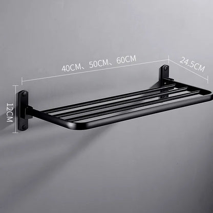 DecorBites™ Aluminum Towel Rack: Movable Bath Holder, Black/White, 40/50/60 CM