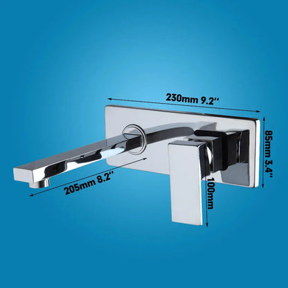 Grifo de lavabo de pared DecorBites™ dorado pulido con mezclador de agua fría y caliente
