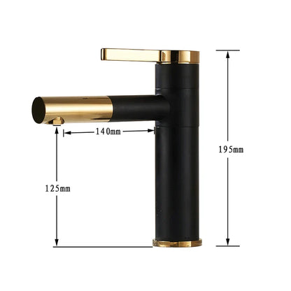 DecorBites™ Brass Bathroom Faucet Vessel Sink Mixer - Swivel Spout Deck Mounted Vanity Tap - White/Black Color