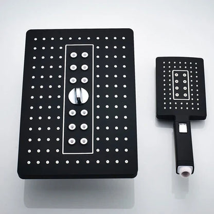 DecorBites™ Black Rainfall Shower Head with Handshower - Over-head Shower Sprayer