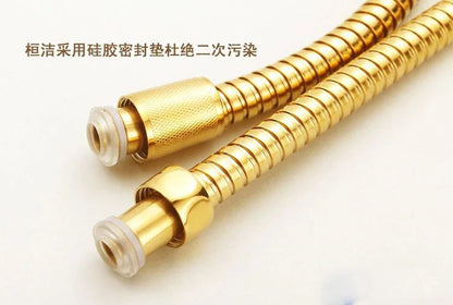 DecorBites™ Gold Stainless Steel 150cm Shower Hose for Flexible Shower Head Replacement