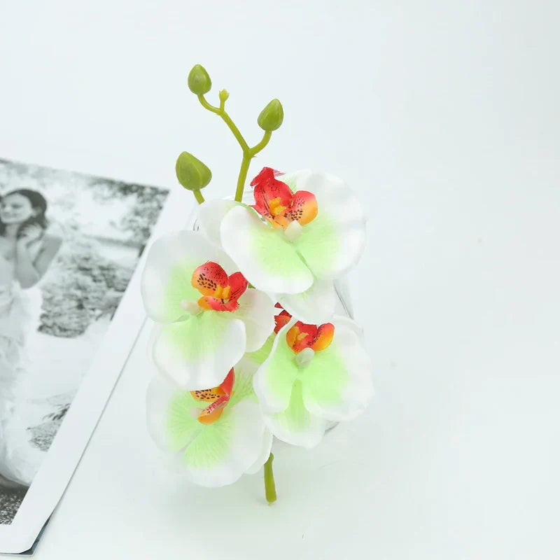 DecorBites™ Artificial Butterfly Orchid Bouquet Silk Flowers for Home Wedding Decoration Bouquet