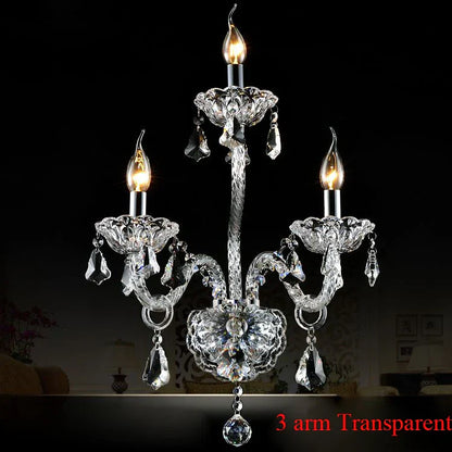 DecorBites™ Clear Crystal Wall Lamp with LED Bulbs for Luxury Bedside Lighting