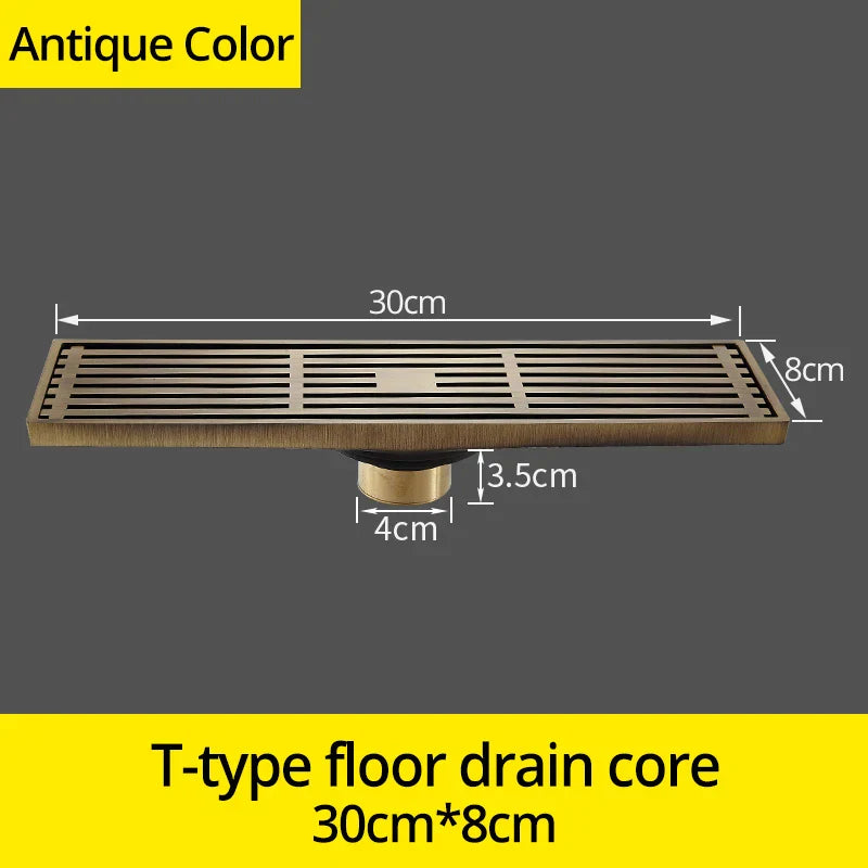 DecorBites™ Euro Antique Brass Art Carved Floor Drain Cover Shower Waste Drainer
