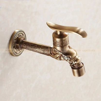 Grifo para fregona DecorBites™ con forma de dragón tallado en bronce antiguo para baño y jardín