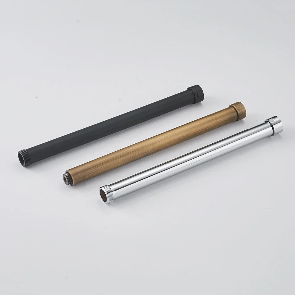 DecorBites™ 12" Gold Solid Brass Shower Mounting Bracket Extension Tube Arm for Bathroom Shower