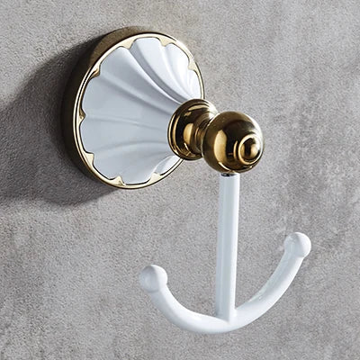 DecorBites™ Bathroom Accessories Set: Gold Finish Paper Holder, Towel Bar, Soap Holder, Towel Rack & More