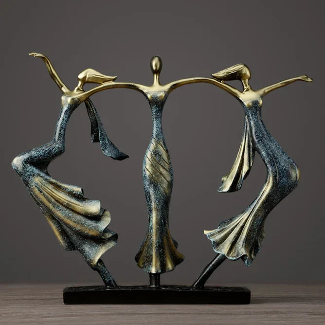 DecorBites™ Dancing Couple Sculpture Statue Love Decoration Abstract Lovers Figurines Ornament