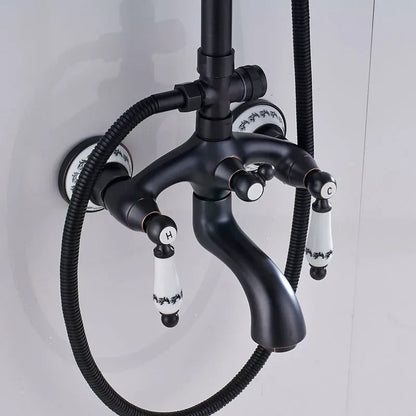 DecorBites™ Dual Handle Shower Faucet Set with 8" Rainfall Head and Handshower