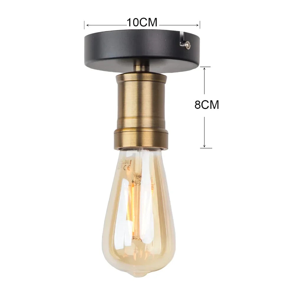 DecorBites™ Iron Cage LED Ceiling Light: Industrial Modern Nordic Lighting for Home Decor