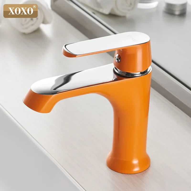 DecorBites™ Bronze Green Fashion Basin Faucet, Single Hole Bathroom Mixer, Hot and Cold Water