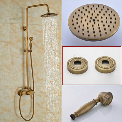 DecorBites™ Brass Rainfall Shower Faucet Set with Handshower