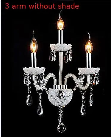 DecorBites™ Crystal Wall Lamp with Double Head LED Bulbs and Fabric Lampshade