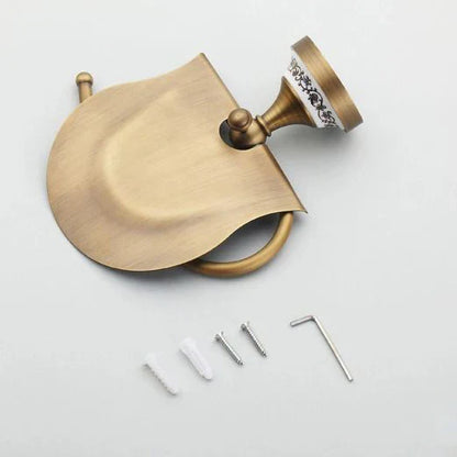 DecorBites™ Brass Wall Mounted Paper Holder Bathroom Accessories Antique Finish
