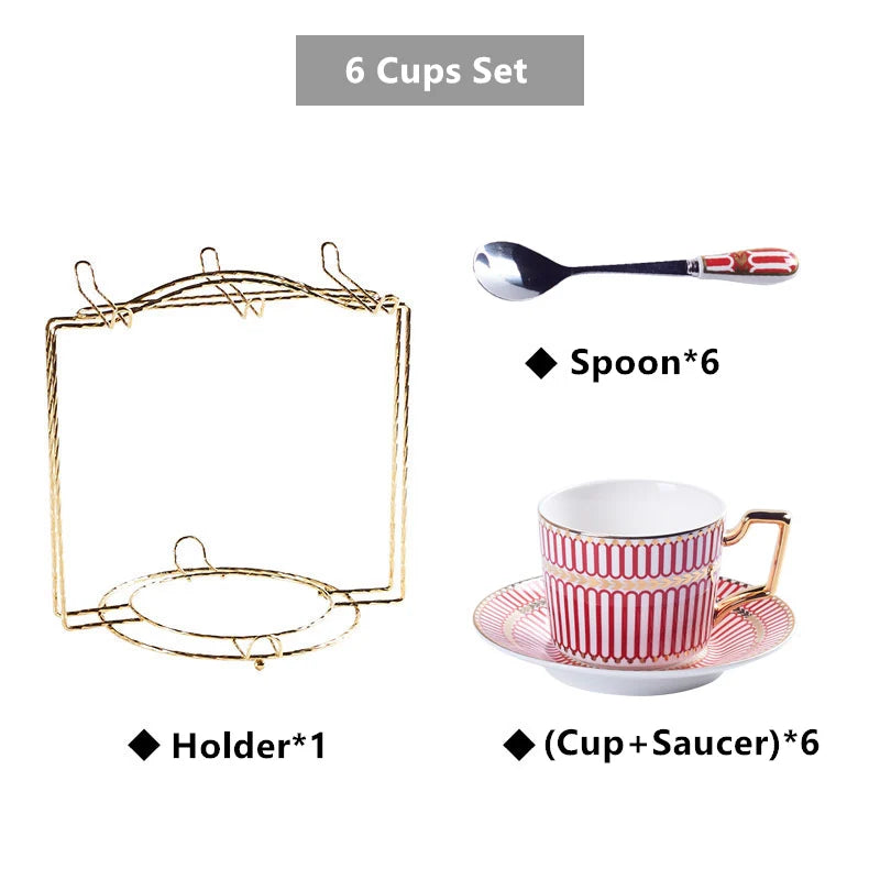 Juego de café y té DecorBites™ de porcelana dorada - Artículos de café de porcelana fina de lujo