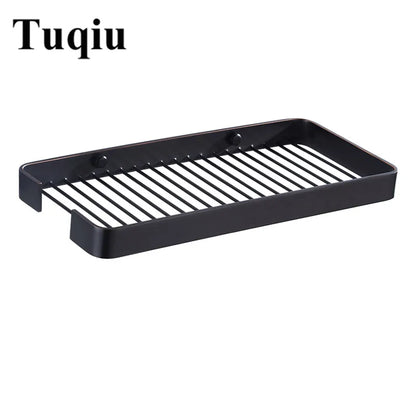 DecorBites™ Brass Square Bathroom Shower Rack Wall Mounted Corner Shelf