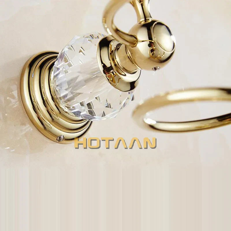 Estante de pared para baño DecorBites™ Crystal con soporte para secador de pelo, organizador y soporte en espiral.