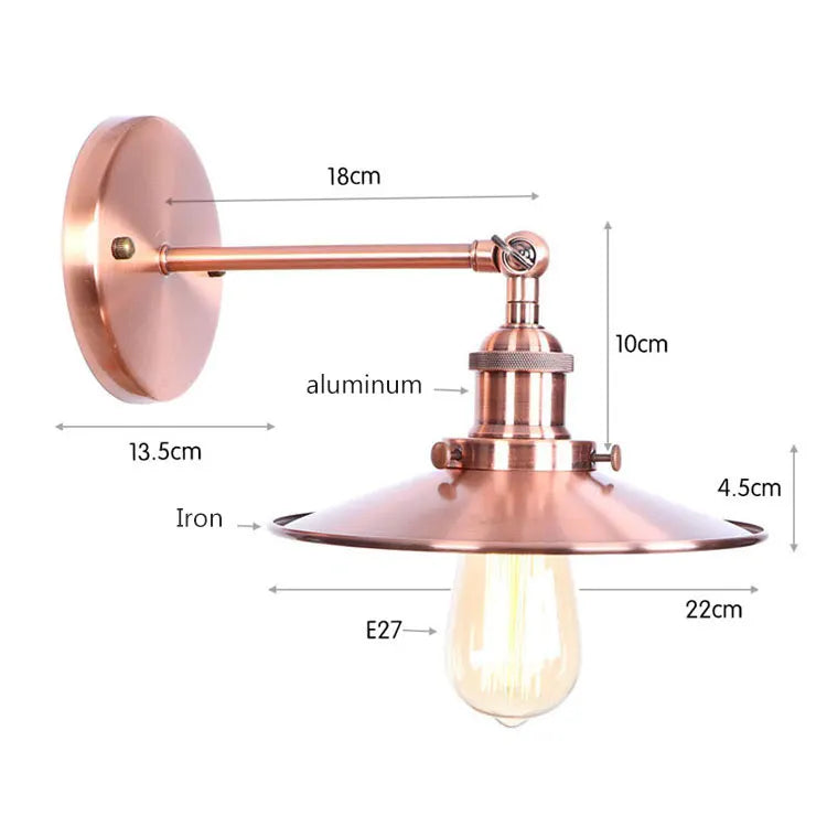 Decorbites™ Industrielle Vintage Wandlampe in Silber/Roségold für Schlafzimmer und Wohnzimmer